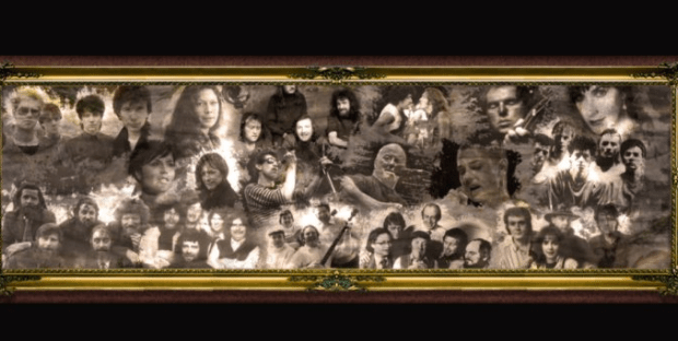 A sepia collage of Disney performers in a gold ornate frame on a dark backdrop, capturing the excitement of new shows at Disney World.