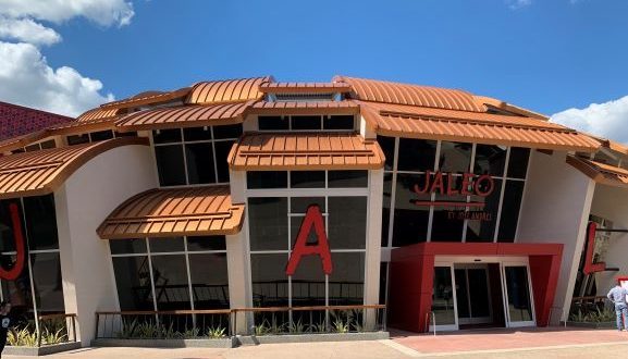 Jaleo by Jose Andres, with its bold red sign, is a lively dining hotspot visitors can enjoy at Disney Springs.