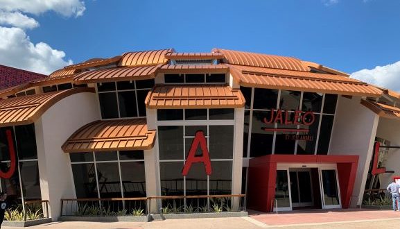 Jaleo by Jose Andres, with its bold red sign, is a lively dining hotspot visitors can enjoy at Disney Springs.