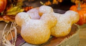 Mickey Mouse-shaped beignets dusted with powdered sugar, just like the iconic treats at Disney World’s Port Orleans French Quarter.