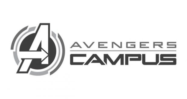 Avengers Campus logo with a bold, futuristic "A" and text, capturing the high-energy Marvel vibe at Disney California Adventure.