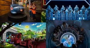 Collage of Disney World thrills—iconic rides, beloved characters, Stormtroopers, and excited fans soaking in the Disney magic.