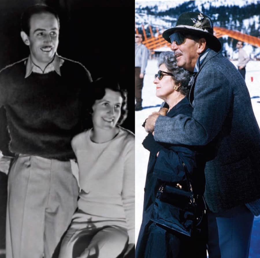 A couple channels classic Disney romance like Walt & Lilly, from vintage black-and-white to a colorful embrace in the park.