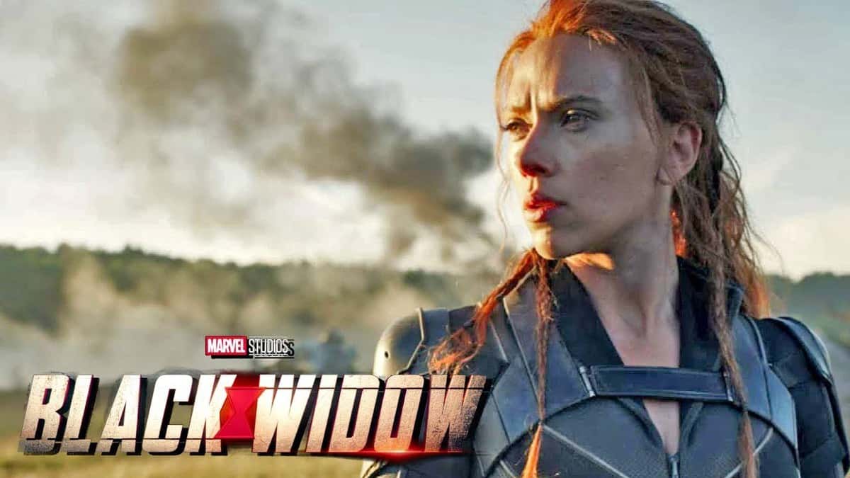 Black Widow greets fans in her iconic suit, ready for action and photo ops at the Marvel-themed park attraction.