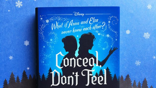 Conceal, Don't Feel" book with Anna and Elsa silhouettes on a snowy blue cover—Disney magic fit for Frozen fans everywhere.