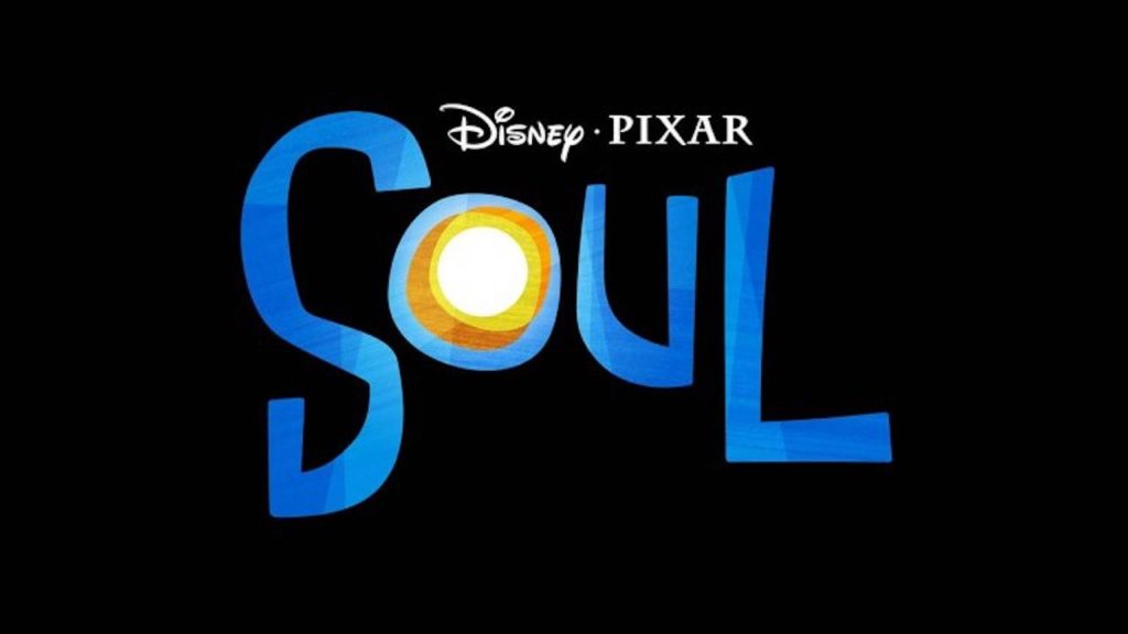 The Disney Pixar "Soul" logo shines in stylized blue letters, with a glowing "O"—perfect for EPCOT’s Pixar-themed festivities.