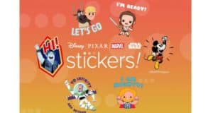 Vibrant Disney, Pixar, Marvel, and Star Wars character stickers with fun phrases—great for theme park fans to use or collect.
