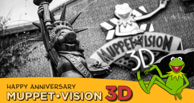 Miss Piggy and Kermit the Frog statue marks Muppet*Vision 3D anniversary at Disney’s Hollywood Studios.