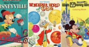 Classic Disney coloring book covers from the Archives, starring Mickey and Scrooge McDuck, perfect for Disney Parks fans to enjoy.