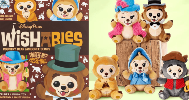 Country Bear Jamboree Wishables plush in themed packaging, a must-have souvenir now available exclusively at ShopDisney.