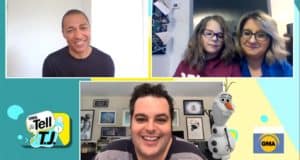 Olaf from Frozen and a health care hero share a virtual call with fans, bringing theme park magic into their homes.