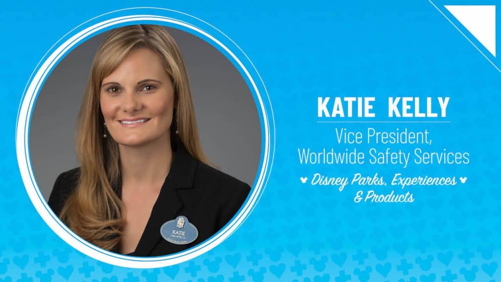 Headshot of Katie Kelly, Disney’s VP of Worldwide Safety Services and leader ensuring safe, magical experiences at Disney Parks.