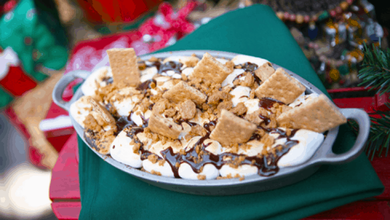 S'mores dip inspired by Big Thunder Ranch Barbecue at Disneyland, loaded with graham crackers, gooey marshmallows, and chocolate.