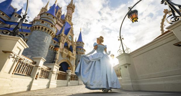 cinderella walking to the castle