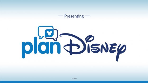 The "Presenting planDisney" logo with whimsical speech bubbles, including one featuring the iconic Mickey Mouse silhouette.
