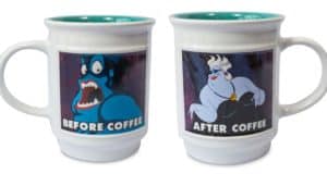 ShopDisney’s Meme Collection mugs capture that morning mood shift: one features a wide-eyed, blue Stitch with “BEFORE COFFEE,” while the other displays a chill Maleficent reading “AFTER COFFEE.”.