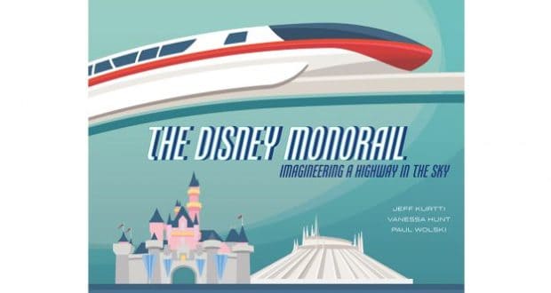 Disney Monorail, the iconic “Highway in the Sky,” soars above Cinderella Castle and Space Mountain, capturing the magic and innovation of Walt Disney World. The book’s title and author names are seamlessly integrated into this classic park scene, instantly recognizable to Disney fans.
