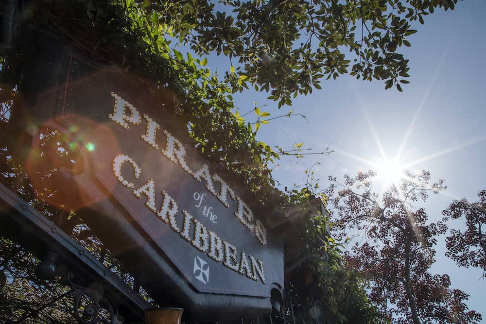 Pirates of the Caribbean sign at Disneyland
