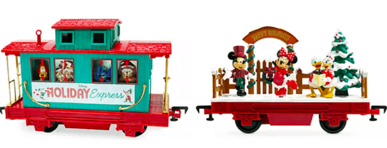 All aboard the magical Holiday Train Set, featuring two Disney-themed cars decked out for the season with Mickey Mouse, Minnie, and Donald Duck. Enjoy a festive journey through dazzling holiday decorations inspired by your favorite parks attractions!.