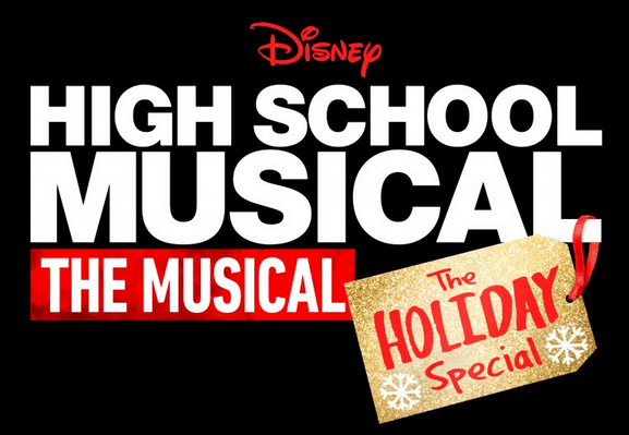 Disney's High School Musical: The Musical logo, featuring a festive "The Holiday Special" tag, spotlighting this limited-time December event available for fans streaming on Disney+.