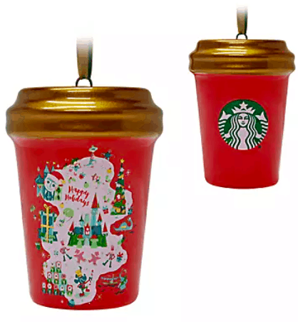 Bring a dash of Disney magic to your holiday celebrations with two red Starbucks Cup Ornaments, each topped with a gold lid and decked out in festive designs. Featuring the iconic green Starbucks logo, these ornaments are perfect for decorating your tree at home or surprising a fellow Disney Parks and coffee fan. Available exclusively at shopDisney, they're ideal keepsakes for anyone who loves the blend of Starbucks style and Disney enchantment.