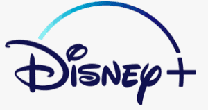 Disney+ logo featuring the classic blue "Disney" script, a plus sign, and an arc above the text—evoking the excitement of entering Disney parks and experiencing world-famous entertainment spectaculars.