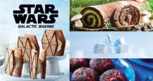 Experience Star Wars-themed desserts at the park, like TIE fighter ice cream sandwiches, festive Yule log, signature blue galactic treats, and cookies inspired by classic Star Wars recipes—perfect for fans exploring the galaxy of themed entertainment.