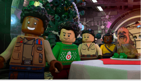 LEGO Star Wars favorites, including Chewbacca, gather by a festively decorated tree and holiday feast table in true Holiday Special fashion at the LEGO theme park. With cheerful decorations all around, fans can discover cleverly hidden Easter Eggs that celebrate the magic of LEGO Star Wars.