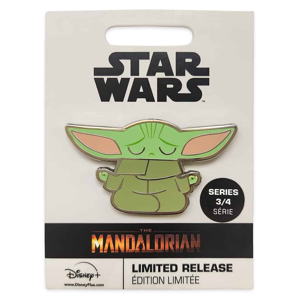 Grogu (Baby Yoda) collectible pin from Star Wars: The Mandalorian, featured on a "Limited Release" display card—an exclusive souvenir for Disney Parks fans and collectors.