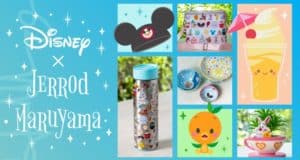 Step into the magic with the Disney x Jerrod Maruyama collection: playful tumblers and cups, iconic Mickey ears, Orange Bird nods, soft serve treats, and whimsical Tsum Tsum art—all featured in the charming Kingdom of Cute at Disney Parks.