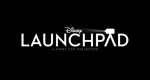 Disney Launchpad logo and "A Short Film Collection" in bold white lettering on a sleek black background, inviting Disney fans to experience a dazzling lineup of Live-Action Short Films now streaming exclusively on Disney+.