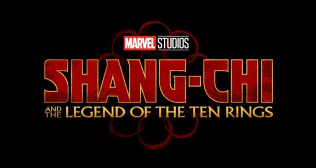Marvel Studios logo displayed above the "Shang-Chi and the Legend of the Ten Rings" movie title on a dramatic black background, evoking the thrilling Marvel Cinematic Universe experience that transports fans into Shang-Chi’s action-packed world—perfect for theme park guests anticipating epic adventures.