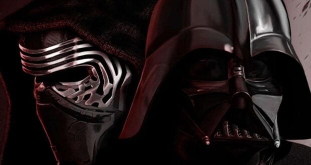 Menacing Darth Vader and Kylo Ren masks from Star Wars, ideal for Disney fans and cosplay enthusiasts.