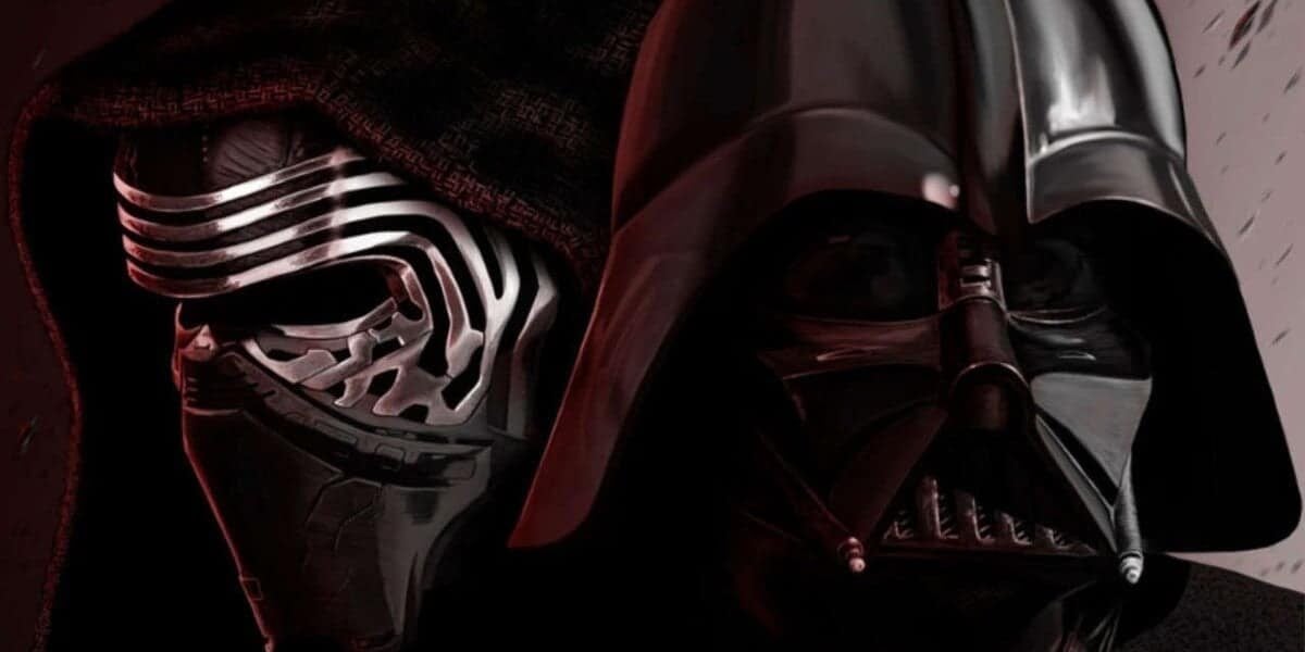 Menacing Darth Vader and Kylo Ren masks from Star Wars, ideal for Disney fans and cosplay enthusiasts.