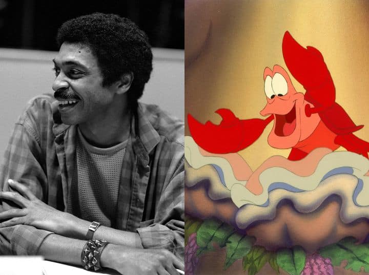 A guest enjoys a magical moment at a Disney dining experience, sharing his table with Sebastian, the beloved red crab from The Little Mermaid.