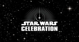 Star Wars Celebration logo bursts against a cosmic, star-studded backdrop, spotlighting the excitement of the May 2022 fan event for Star Wars enthusiasts.