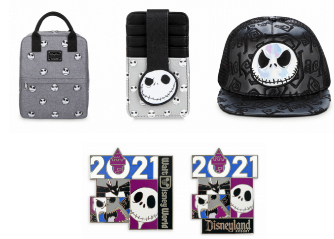 Nightmare Before Christmas-themed bag, phone holder, hat, and exclusive 2021 Disneyland pins with Jack Skellington—these spooktacular new arrivals debuted during Disney’s Shriek Peek event and are perfect for fans gearing up for Fall at the parks.