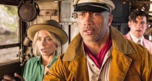 Guests dressed in Jungle Cruise and The Mummy-inspired adventure gear, complete with iconic hats, embark on a thrilling boat ride, their faces set with anticipation as they cruise through a cinematic, theme park-style river expedition.