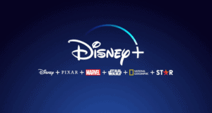 Disney+ logo displayed with familiar icons for Disney, Pixar, Marvel, Star Wars, National Geographic, and Star set against a blue backdrop—showcasing the streaming destination for fans of magical adventures, heroic tales, galaxy journeys, and real-world exploration beyond the theme parks.