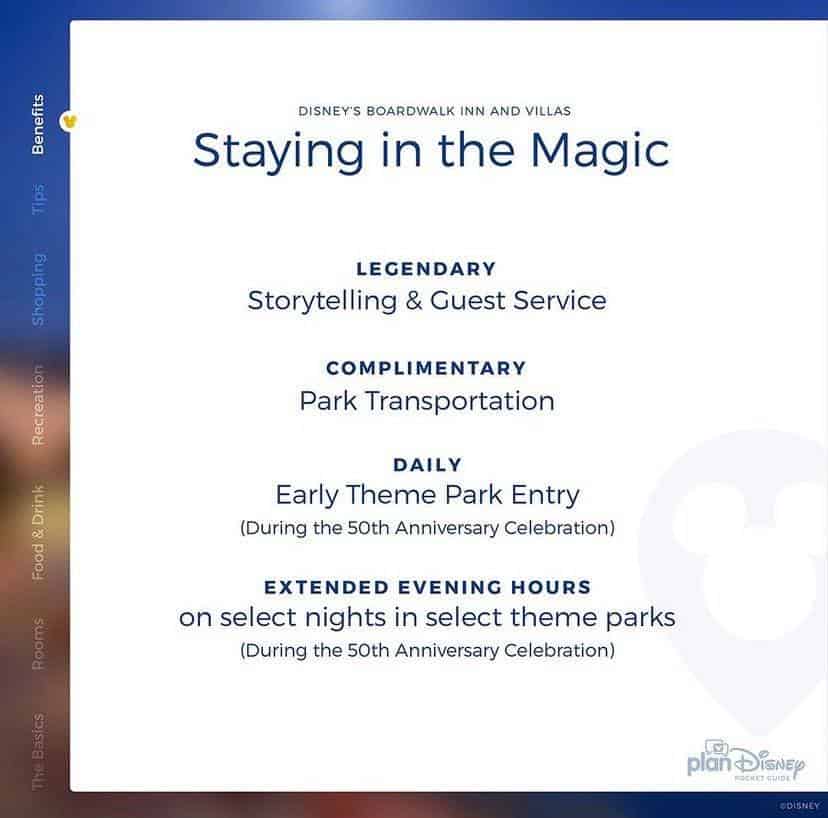 Staying at Disney’s Boardwalk Inn means you’re closer to the magic—enjoy early entry and extended evening hours at the parks, plus seamless complimentary transportation to EPCOT and Disney’s Hollywood Studios. Experience legendary Disney service throughout your stay, and check your resort pocket guide for insider tips to maximize your park time and entertainment options.