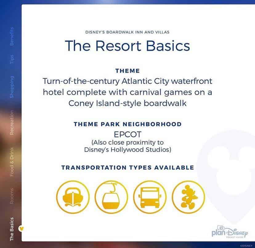 Step into Disney’s BoardWalk Inn, where vintage Atlantic City charm meets the excitement of Walt Disney World. Nestled on Crescent Lake, this resort places you right in the heart of the lively Boardwalk entertainment district—just a quick stroll or boat ride from EPCOT and Hollywood Studios. Check out our handy resort pocket guide for insider tips, and look for icons highlighting resort theme, location near major parks, and convenient transport options.