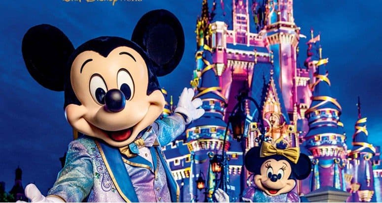 Mickey and Minnie in front of Castle