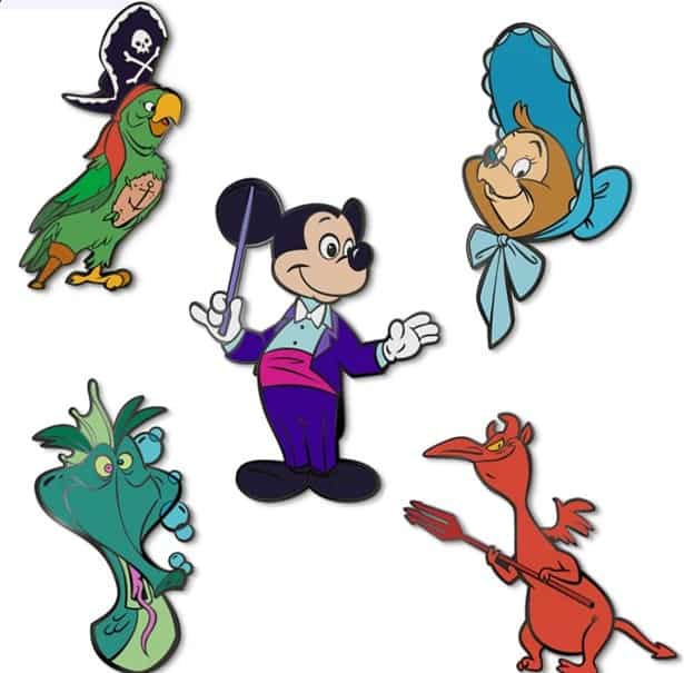 Mickey Mouse dressed in a sharp suit is joined by beloved cartoon animal friends and a woman in a blue bonnet, all celebrating Disney’s enchanting legacy—a must-see scene for Disney World visitors marking the WDW 50th Anniversary, highlighted by exclusive shopDisney merchandise.