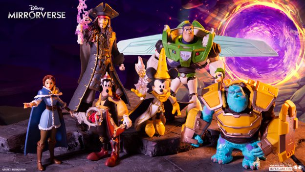 Step into the wonder of Disney Parks with this dazzling lineup of Disney Mirrorverse figures, including beloved icons like Belle, Jack Sparrow, Goofy, Mickey Mouse, Buzz Lightyear, and Sulley showcased before a radiant portal. A must-have for dedicated Disney fans and collectors, these intricately crafted figures capture the energy and excitement of your favorite characters as you’d experience them at Disneyland or Walt Disney World.