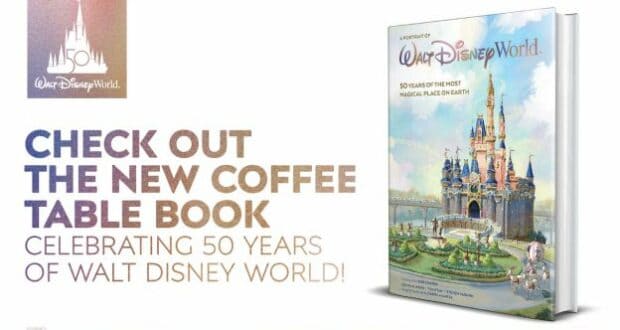 Book cover showcasing the iconic Cinderella Castle and bold "Walt Disney World 50 Years" lettering, capturing the magic, nostalgia, and legendary attractions that have defined Walt Disney World's half-century celebration in a vibrant coffee table edition.