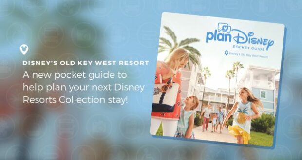 Guests with suitcases arrive at Disney’s Old Key West Resort, ready to begin their vacation adventure; on-screen text spotlights the ultimate planDisney Pocket Guide to help maximize your magical Disney stay.