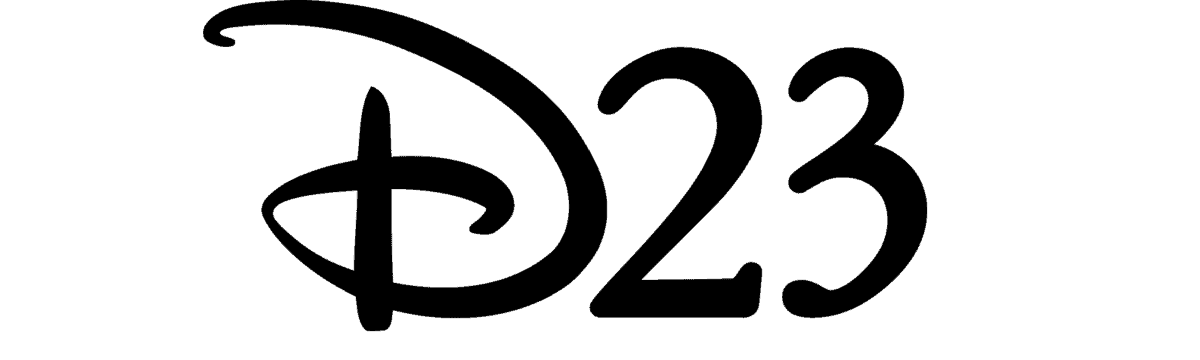 The black "D23" logo, featuring a stylized Disney signature "D," stands out against a white background as the iconic symbol of the D23 Expo—the ultimate destination for Disney fans eager to celebrate magic, movies, and theme park announcements.