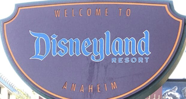 The iconic purple "Welcome to Disneyland Resort Anaheim" sign, with its bold blue and orange lettering, greets fans arriving at the park—even those on the hunt for the Magic Key’s popular Second Tier pass, which is currently sold out.