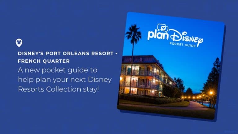 Port Orleans Resort aglow at dusk, inviting Disney fans to discover the magic of a new Resorts Collection guide.