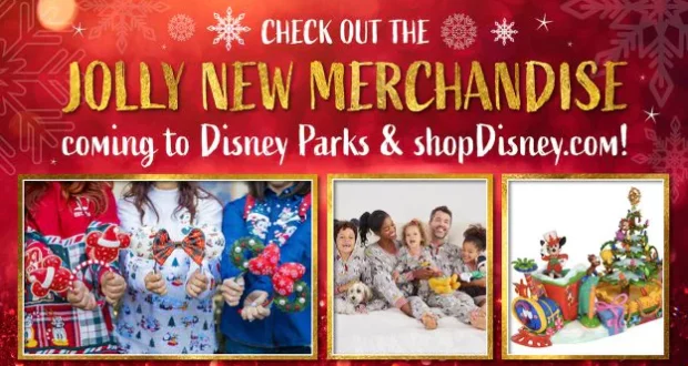 Guests dressed in festive holiday pajamas showcase the latest Disney toys and seasonal merchandise, highlighted in a special holiday preview for Disney Parks and shopDisney.com.